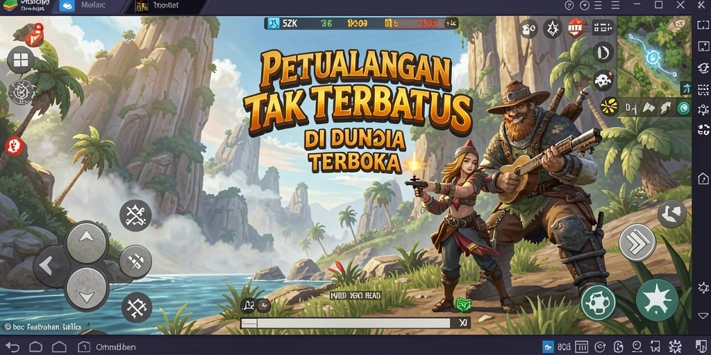 Gameplay seru di dunia terbuka 5ZK dengan pemandangan yang menakjubkan.