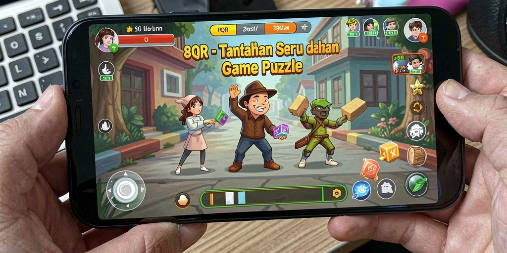 Screenshot gameplay 8QR menampilkan tantangan puzzle yang menarik.