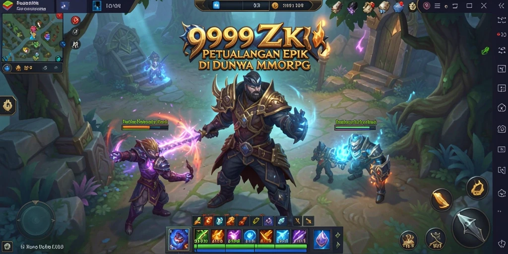 Tampilan gameplay intens dari 999ZK dalam aksi MMORPG.