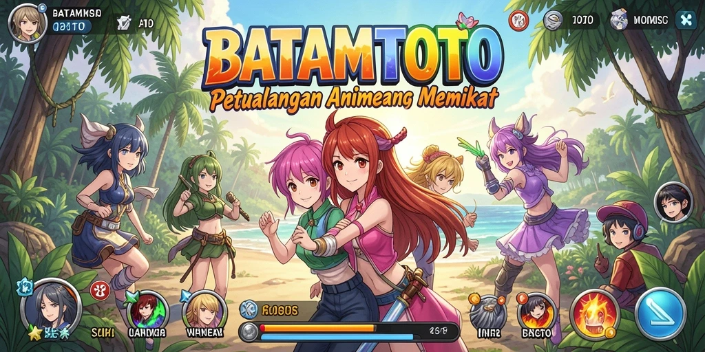 Tampilan gameplay yang seru dari BATAMTOTO dan karakter anime yang menarik.
