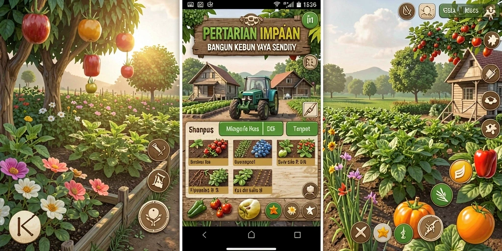 Tampilan gameplay D06 dengan kebun yang hijau dan aktif.
