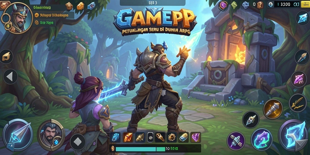 Tampilan gameplay GAMERP dengan pertarungan seru dan gaya visual yang menarik.