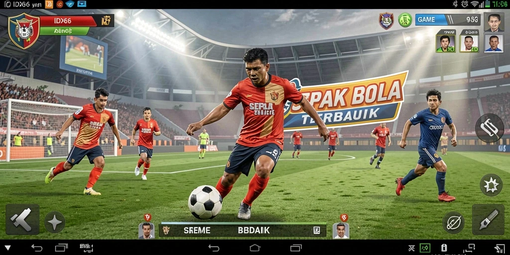 Tampilan gameplay menarik dari IDX66 yang menampilkan aksi sepak bola seru.