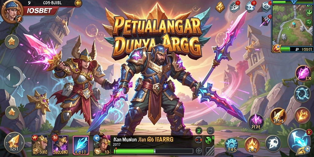 Screenshot gameplay IOSBET menampilkan aksi pertempuran seru dalam dunia ARPG.
