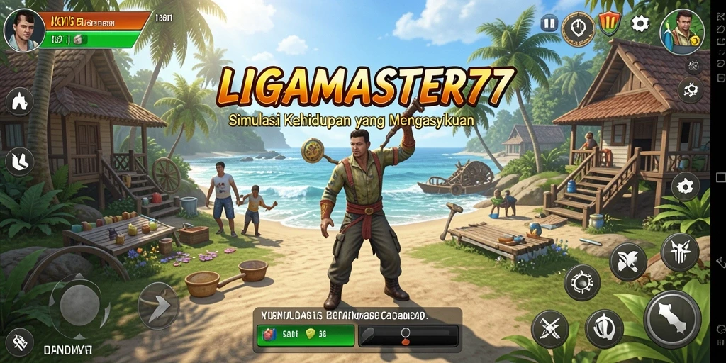 Tangkapan layar gameplay LIGAMASTER77 yang menampilkan interaksi karakter.
