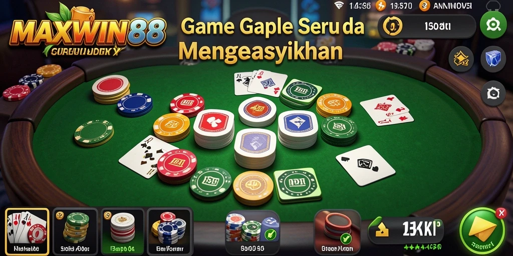 Tampilan gameplay seru dari MAXWIN88 dalam permainan Gaple.