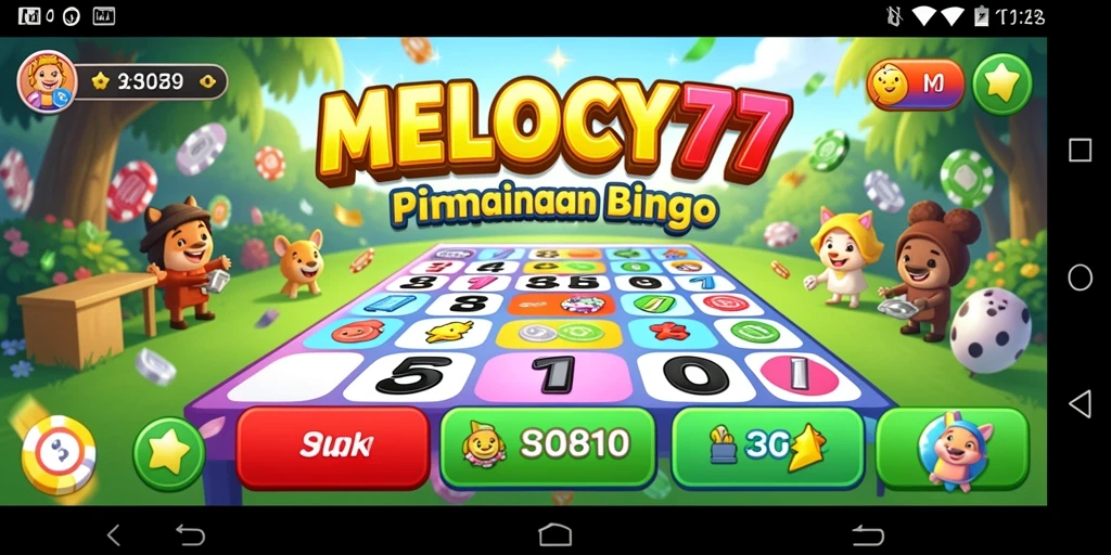 Tampilan gameplay Bingo yang seru dan interaktif di MELODY77.