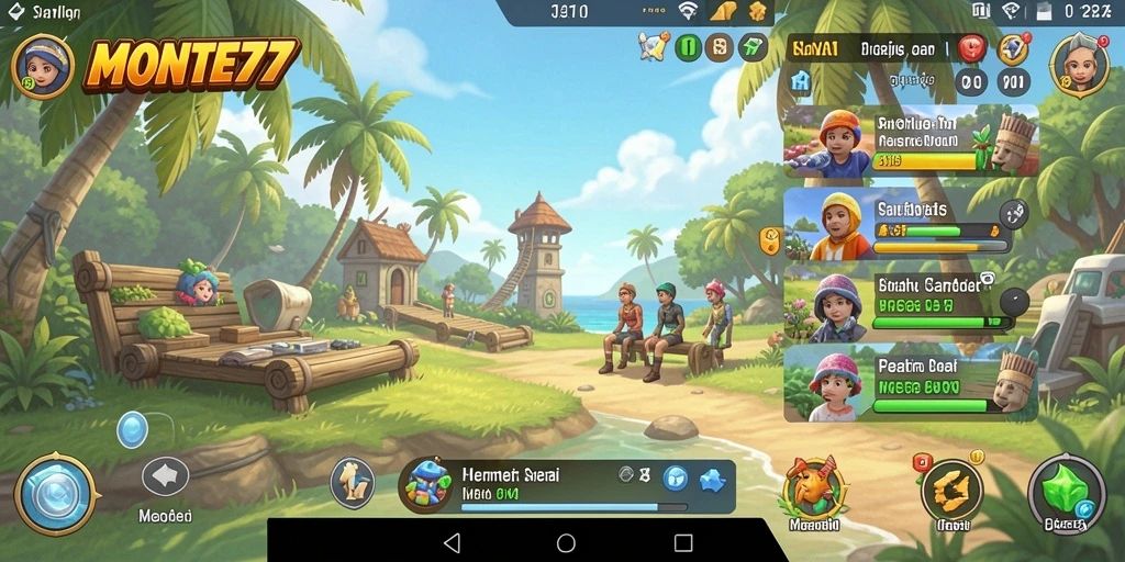 Screenshot gameplay MONTE77 yang penuh warna dan menyenangkan.