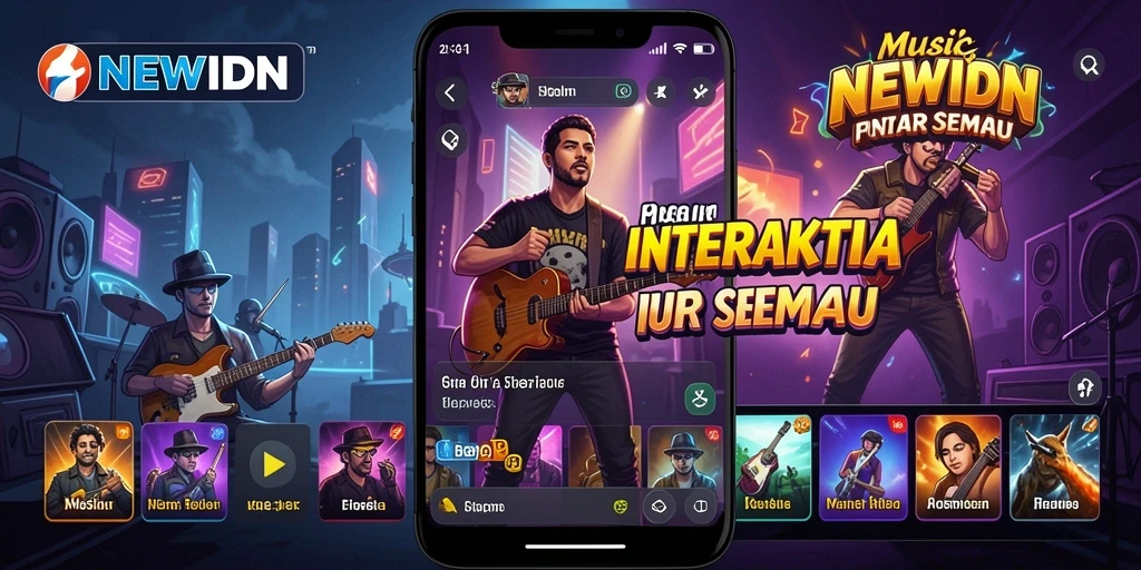 Screenshot NEWIDN menampilkan gameplay tepat saat bernyanyi.