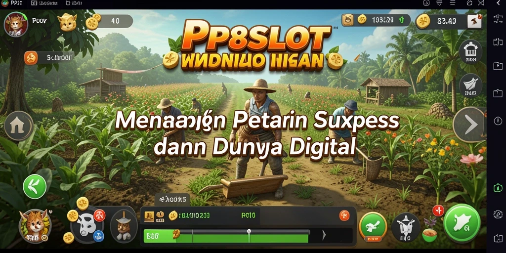 Tangkapan layar gameplay PP8SLOT menampilkan aktivitas bertani yang seru.