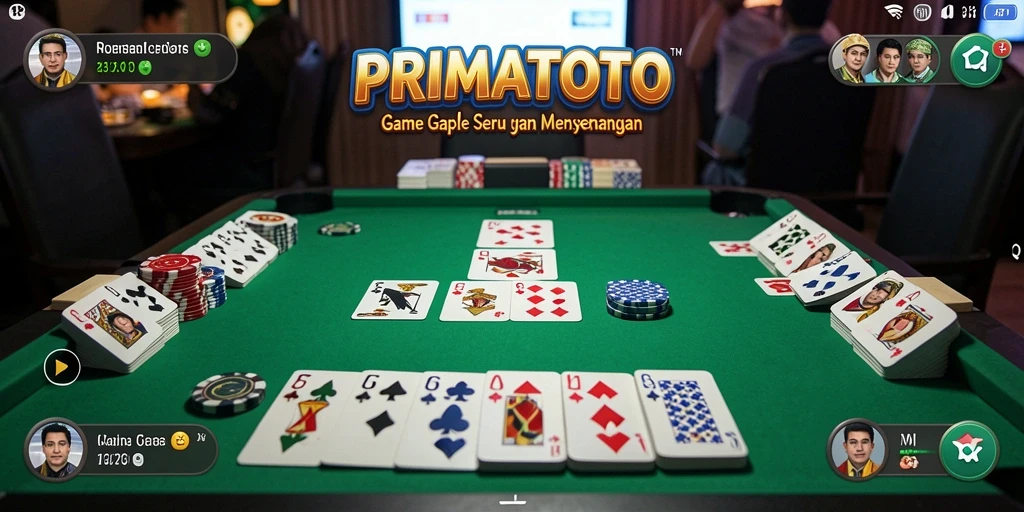 Tampilan gameplay PRIMATOTO dengan elemen Gaple yang mendebarkan.