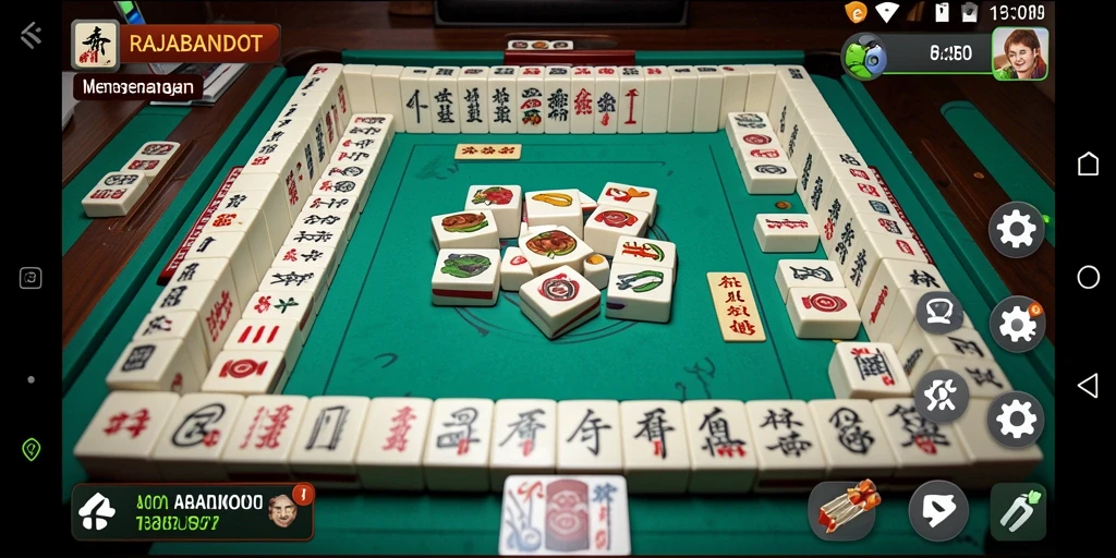 Screenshot permainan RAJABANDOT dengan gameplay Mahjong yang menarik.