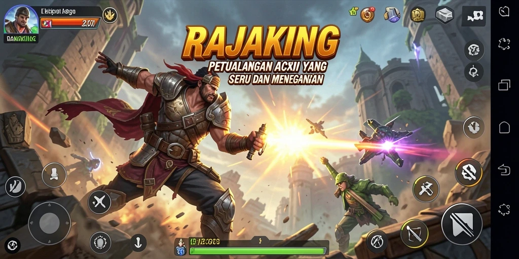 Tampilan gameplay RAJAKING yang penuh aksi dan seru.