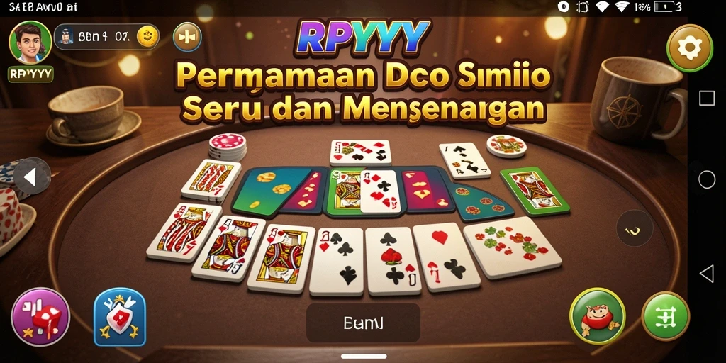 Tampilan gameplay seru RPYYY dengan kartu domino yang menarik.