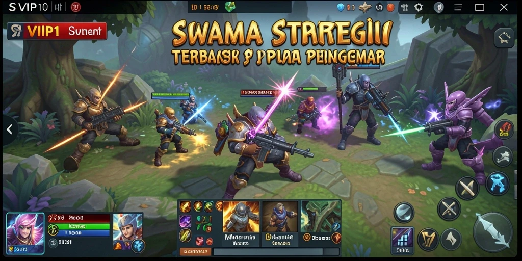Screenshot menunjukkan gameplay mendebarkan dalam SVIP1 dengan berbagai unit strategis.