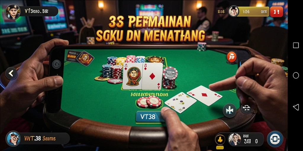 Screenshot RPG VT38 menunjukkan aksi seru permainan Poker.