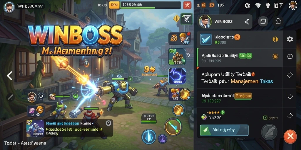 Tampilan utama WINBOSS menampilkan daftar tugas yang terorganisir dan mudah diakses.