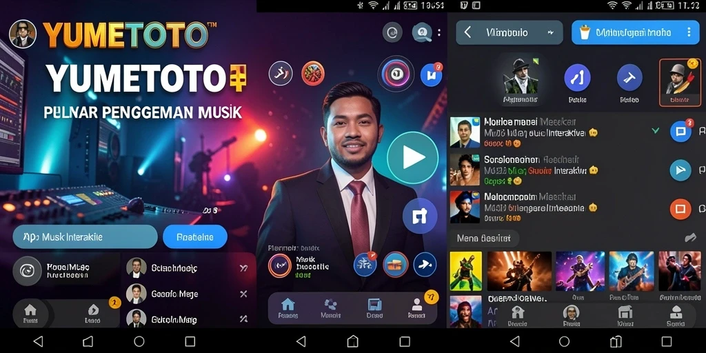 Screenshot YUMETOTO menunjukkan gameplay yang seru dengan lagu-lagu interaktif.